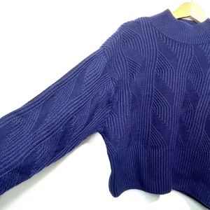 & Other Stories Mock neck thick knit sweater Navy S M204